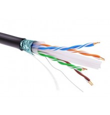 Информационный кабель экранированый F/UTP 4х2 CAT6, PE, чёрный  RN6FUPE3BK  DKC
