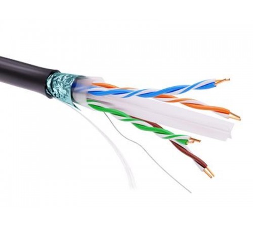 Информационный кабель экранированый F/UTP 4х2 CAT6, PE, чёрный  RN6FUPE3BK  DKC