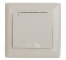 4-203-02 Intro Розетка 2P+E Schuko с крышкой, 16А-250В, СУ, Solo, сл.кость  Б0043320  Intro