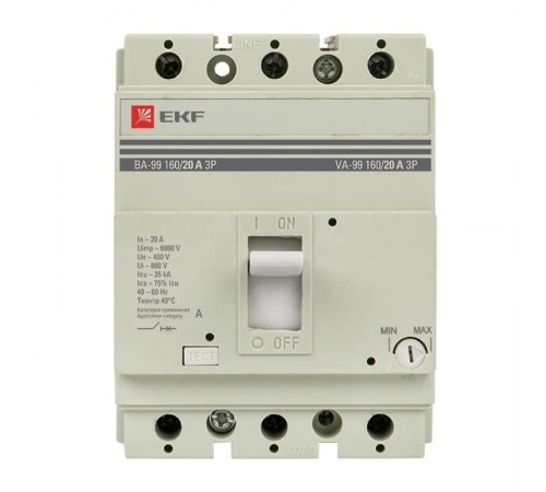 Выключатель автоматический ВА-99 160/20А 3P 35кА PROxima  mccb99-160-20  EKF