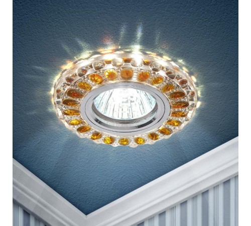 Светильник точечный встраиваемый под лампу DK LD10 MR16 50Вт GU5.3 оранжевый с подсветкой  Б0028093  ЭРА