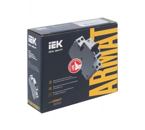 Выключатель автоматический дифференциального тока АВДТ B06S 1P+NP C16 30мА тип A (18мм) ARMAT IEK  AR-B06S-1N-C16A030  IEK