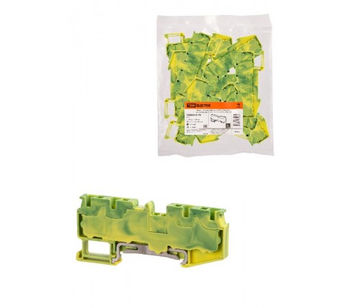 Зажим клеммный безвинтовой ЗКБ PEN быстрого зажима 4 вывода 4 мм2 (Ph-C PT 4-Q-PE)  SQ0822-0170  TDM