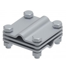 Соединитель 65х65 пруток-пруток с разделительной пластиной, гор. цинк, 391014  МС-014-ГЦ   Ostec