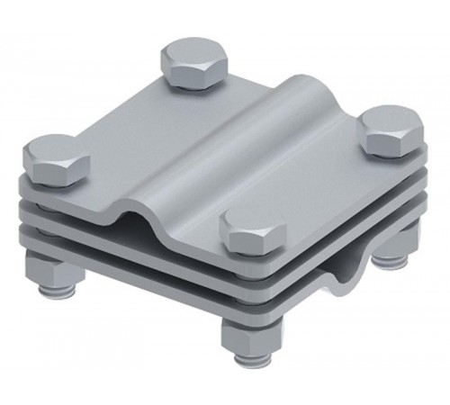 Соединитель 65х65 пруток-пруток с разделительной пластиной, гор. цинк, 391014  МС-014-ГЦ   Ostec