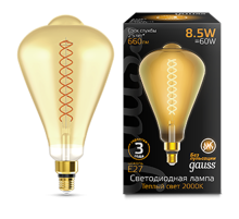 Лампа светодиодная LED Filament ST164 E27 8.5W Amber 660lm 2000K 1/6  157802105  Gauss