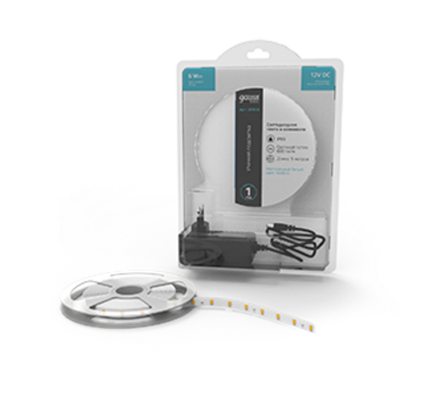 Лента светодиодная Basic в комплекте LED 2835/60 12V 6W/m 600lm/m 4000K 8mm IP65 5m 1/50  BT014  Gauss