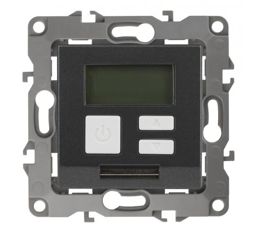 12-4111-12  Терморегулятор универс. 230В-Imax16А, IP20, Эра12, графит  Б0031277  ЭРА