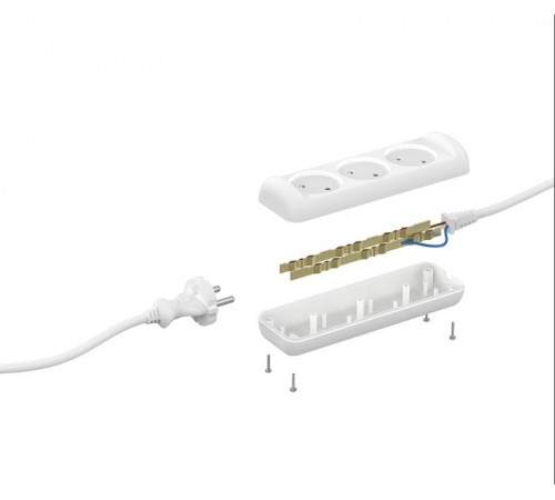 Удлинитель Россия UX-3-3m Удлин-ль без заземл., 1300Вт, 3гн, 3м  Б0035748  ЭРА