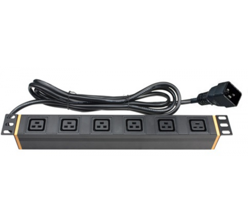 Блок распределения питания для 19" шкафов, 16A 6 ХC19, вх. разъём C20  R519C146  DKC