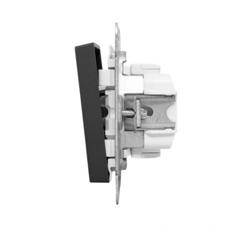 Механизм выключателя, одноклавишный, проходной, чёрный Эпика EKF  UP1-SWB-11  EKF