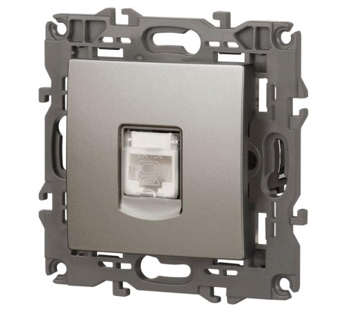 Розетка Elegance 14-3107-16 RJ45, титан  Б0065764  ЭРА