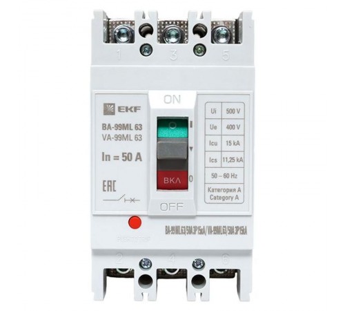Выключатель автоматический ВА-99М 63/50А 3P 15кА EKF Basic  mccb99-63-50mI  EKF