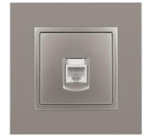 Розетка Elegance 14-3107-16 RJ45, титан  Б0065764  ЭРА