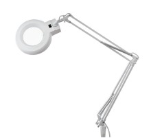 Лупа на струбцине , круглая, 3D, с подсветкой, белая  31-0001  REXANT