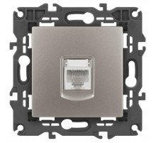 Розетка Elegance 14-3107-16 RJ45, титан  Б0065764  ЭРА