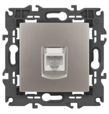 Розетка Elegance 14-3107-16 RJ45, титан  Б0065764  ЭРА