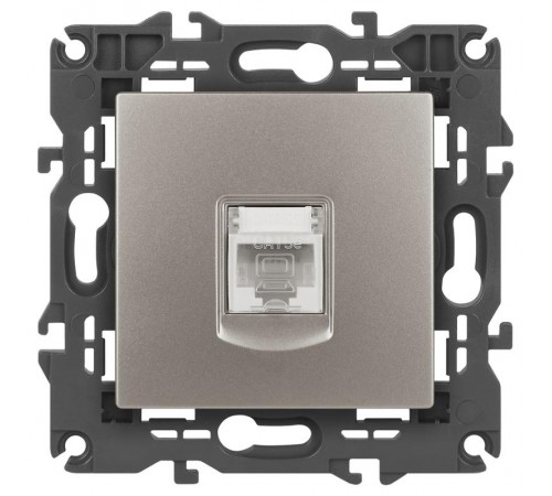 Розетка Elegance 14-3107-16 RJ45, титан  Б0065764  ЭРА