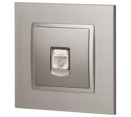 Розетка Elegance 14-3107-16 RJ45, титан  Б0065764  ЭРА
