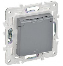 SKANDY Розетка з/к/ш кр. 16А IP44 SK-R11Gr серый  SK-R16-16-44-K03  IEK