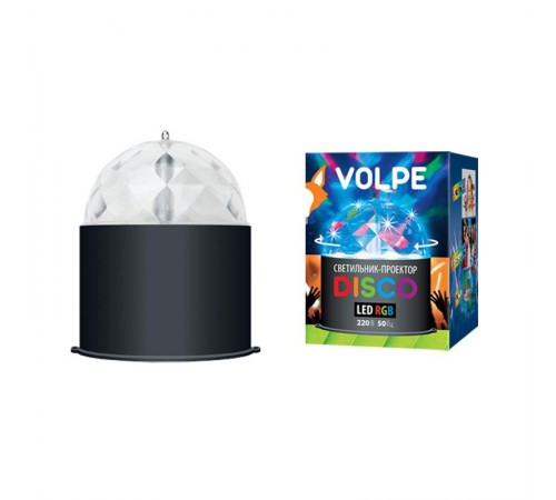 Светильник светодиодный проектор ULI-Q302. Серия DISCO, многоцветный. Напряжение 220В. Кабель с вилкой (в комплекте)Цвет корпуса черн.  09840  Volpe