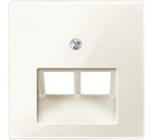 Крышка для сдвоенных телефонных и компьютерных розеток (UAE), фиксация винтом; термопласт; слоновая кость; A500  A569-2BFPLUA  Jung