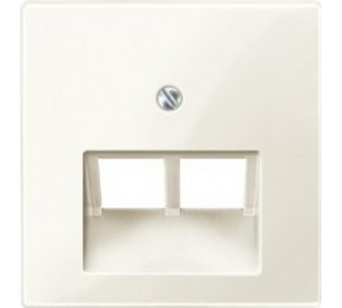 Крышка для сдвоенных телефонных и компьютерных розеток (UAE), фиксация винтом; термопласт; слоновая кость; A500  A569-2BFPLUA  Jung