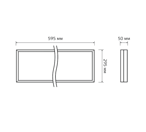 Светильник светодиодный потолочный   MiR 16W CRI90 1800lm 4000K IP40 595*295*50мм опал LED 1/1  G1-A0-00070-01G02-4001640  Gauss