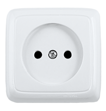 Розетка открытой установки, одноместная, с монтажной пластиной, цвет белый  РА16-105  HEGEL