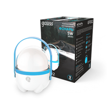 Фонарь кемпинговый GFL002 5W 380lm Li-ion 3600mAh диммируемый голубой LED 1/20/40  GF002  Gauss