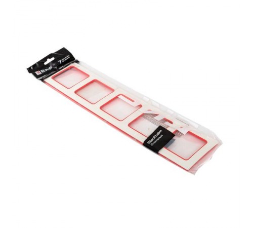 Стокгольм Рамка 5-местная белая с линией цвета красный  EYM-G-306-10  EKF