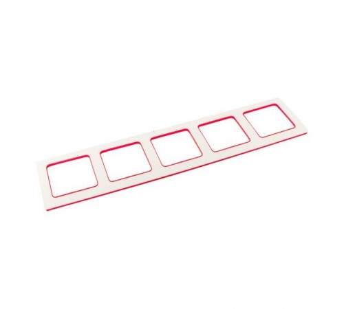 Стокгольм Рамка 5-местная белая с линией цвета красный  EYM-G-306-10  EKF