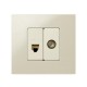 Simon 27 Розетка телефонная RJ-12, 6 контактов, узкий модуль, S27, слоновая кость  27481-31  Simon