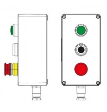 Взрывозащищенный пост управления из полиэстера CPE-P-04-(1xLG(250)-1xP1B(11)-1xP6E(11))-1xKH2MHK(C)1Ex d e IIC Т5 Gb / Ex tb IIICT95°C Db IP66/КЗ  22
