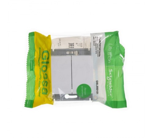 Glossa Белый Выключатель 2-клавишный, сх.5, 10АХ  GSL000151  SE