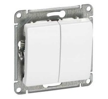 Glossa Белый Выключатель 2-клавишный, сх.5, 10АХ  GSL000151  SE