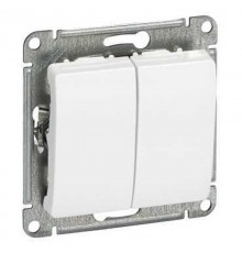 Glossa Белый Выключатель 2-клавишный, сх.5, 10АХ  GSL000151  SE