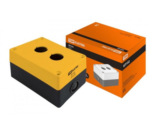 Корпус КП102 для кнопок 2места желтый   SQ0705-0007  TDM
