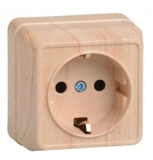 ОКТАВА сосна Розетка 1-местная О/У c/з 16А РС20-3-ОС  ERO11-K03-16-DC  GENERICA
