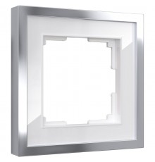 W0012850 Рамка из металла на 1 пост Baguette белый/серебро a060227 Werkel