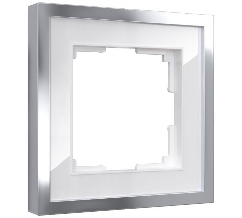 W0012850 Рамка из металла на 1 пост Baguette белый/серебро a060227 Werkel