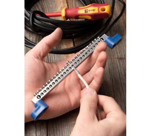 Шина "N" 63.24 (2 изолятора стойка) никель EKF PROxima  sn1-63-24-2  EKF