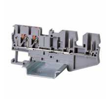 Клемма проходная под вставной штекер, зажим push-in, 4 точки подключения, 2.5 кв.мм, серая  VPR-2.5-QT-2P  DKC