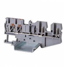 Клемма проходная под вставной штекер, зажим push-in, 4 точки подключения, 2.5 кв.мм, серая  VPR-2.5-QT-2P  DKC