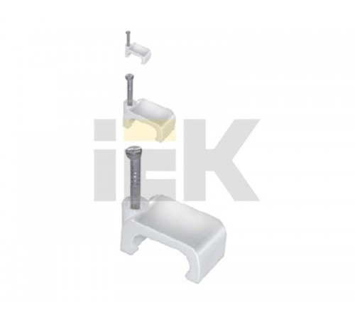 Скоба 10мм плоская пластиковая (100шт)   USK21-10-100  IEK