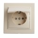 PST16-9012-02 Розетка 1-местная с/з с крышкой, 250В, 16А, серия Эрна, слоновая кость  39238  STEKKER