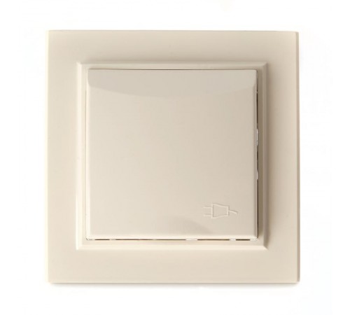 PST16-9012-02 Розетка 1-местная с/з с крышкой, 250В, 16А, серия Эрна, слоновая кость  39238  STEKKER