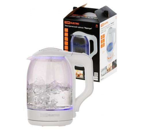 Электрический чайник "Нептун", стекло, 1,8 л, 1800 Вт, белый,  SQ4001-0007  TDM