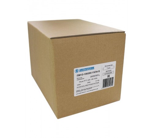 ПМ12-100200 УХЛ4 В, 380В/50Гц, 2з+2р, 100А, нереверсивный, с реле РТТ-325 85- 115А, IP00, пускатель электромагнитный (ЭТ)  ET504289  Электротехник