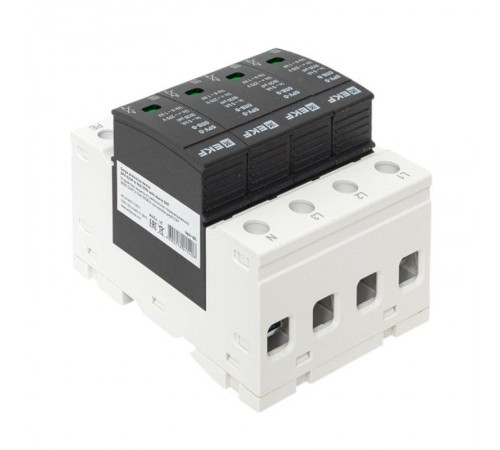 Ограничитель импульсных напряжений серии ОПВ-D/4P In 5кА 230В (с сигнализацией) EKF PROxima  opv-d4  EKF